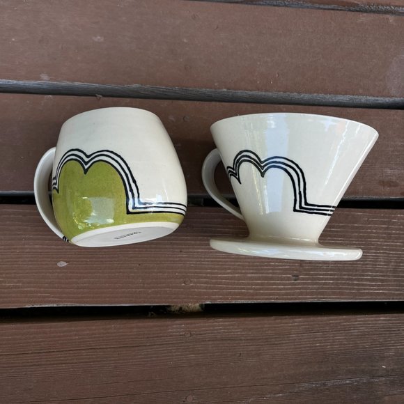 Handmade Coffee Pour-over Set! "Green Cloud" - Like New - Picture 6 of 8